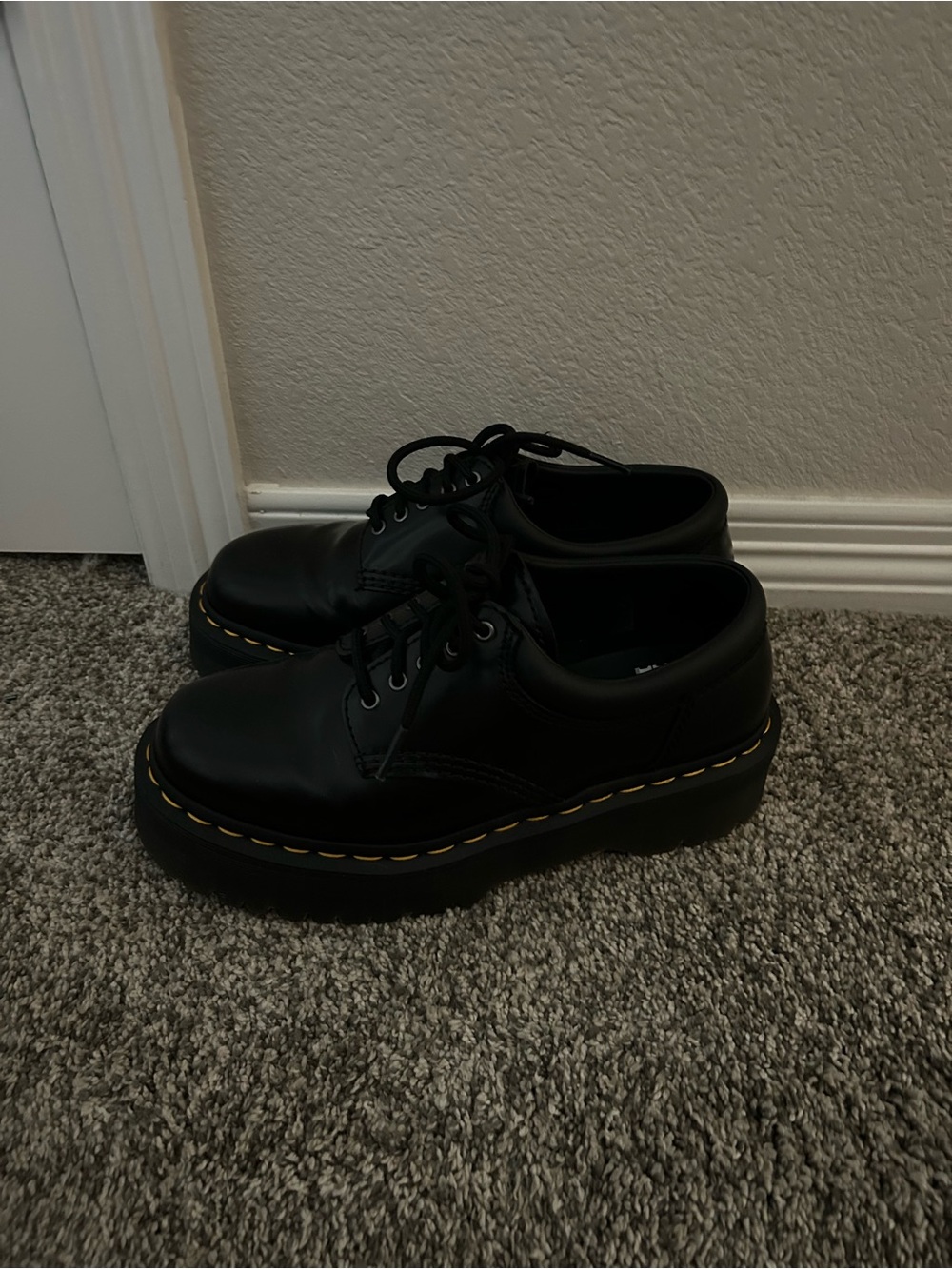 Dr. Martens Black Platform Oxford Shoes - Picture 4 of 6